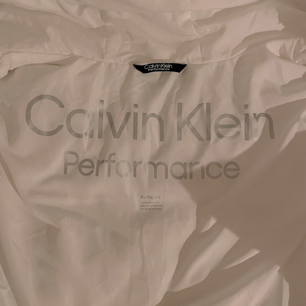 NWOT Calvin Klein Puffer Vest Hooded Jacket Black Accent Size XL - Picture 4 of 16